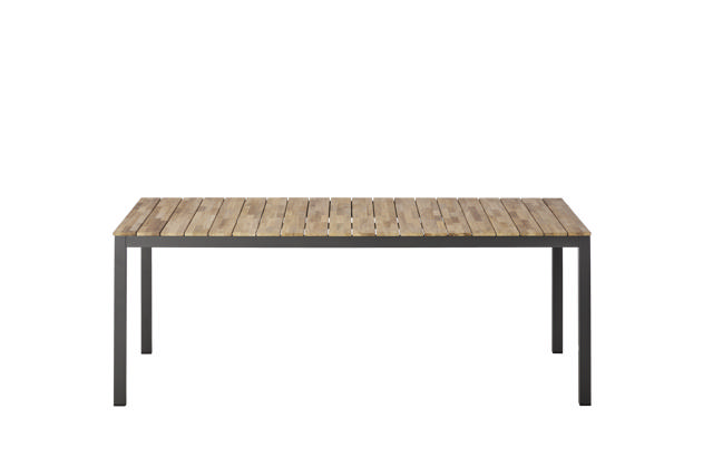 Tabula bord 209x100cm antracit/lam teak