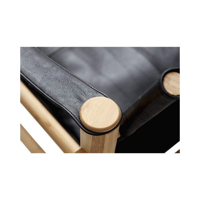 Noble safaristol - bambus & sort læder