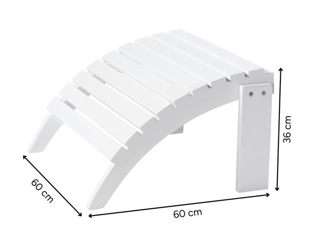 Adirondack fodskammel - hvid