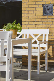 Sofiero sæt - tre-personers bænk, to stole & bord - hvidt