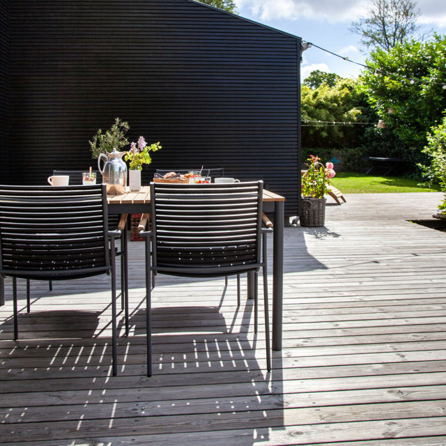 Mood Classic sæt - bord & fire stole - antracit