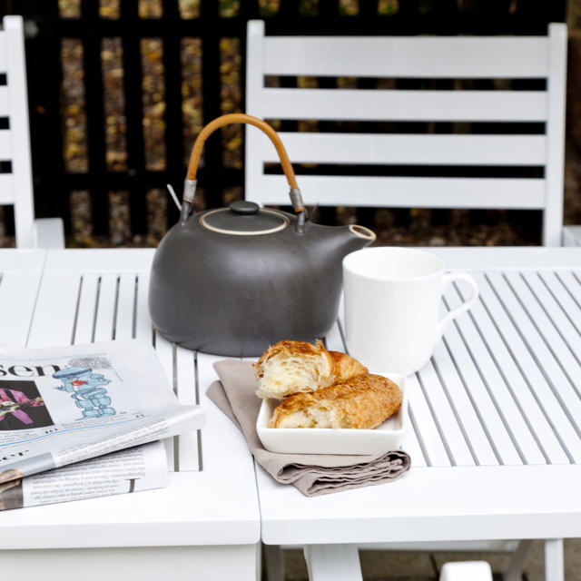 Butterfly & York - klapbord & fire stole - hvidt