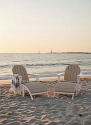 Adirondack sæt med hynder - hvidt