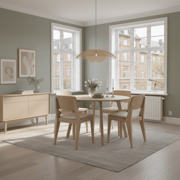 Elvo sæt - rundt spisebord & fire stole