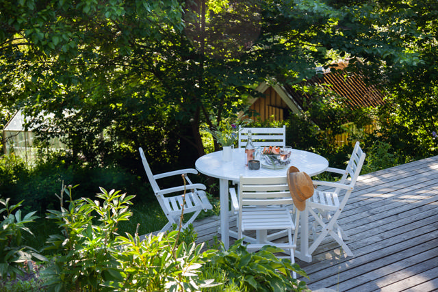 Butterfly foldebord - hvidt Ø110