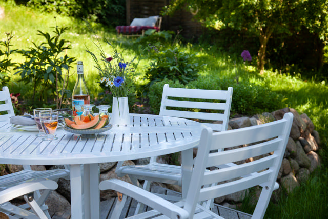 Butterfly foldebord - hvidt Ø110