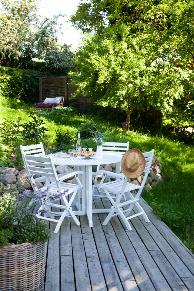 Butterfly foldebord - hvidt Ø110