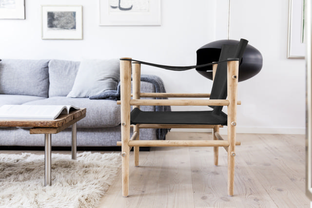 Noble safaristol - bambus & sort læder