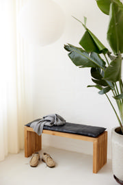 Rib tre-personers bænk - teak