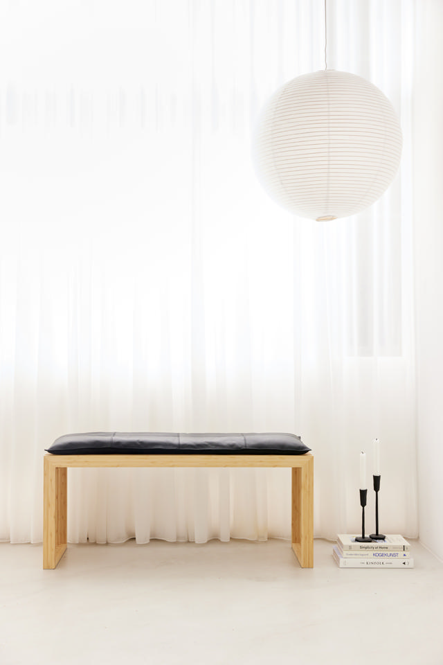 Rib tre-personers bænk - bambus