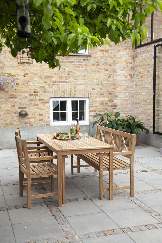 Rosenborg tre-personers bænk - teak