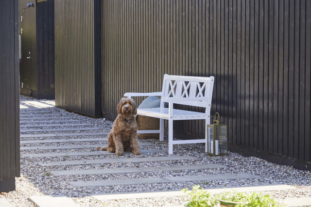 Rosenborg tre-personers bænk - hvid