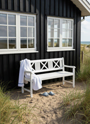 Rosenborg tre-personers bænk - hvid