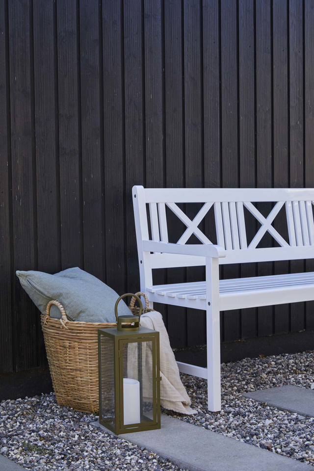 Rosenborg tre-personers bænk - hvid